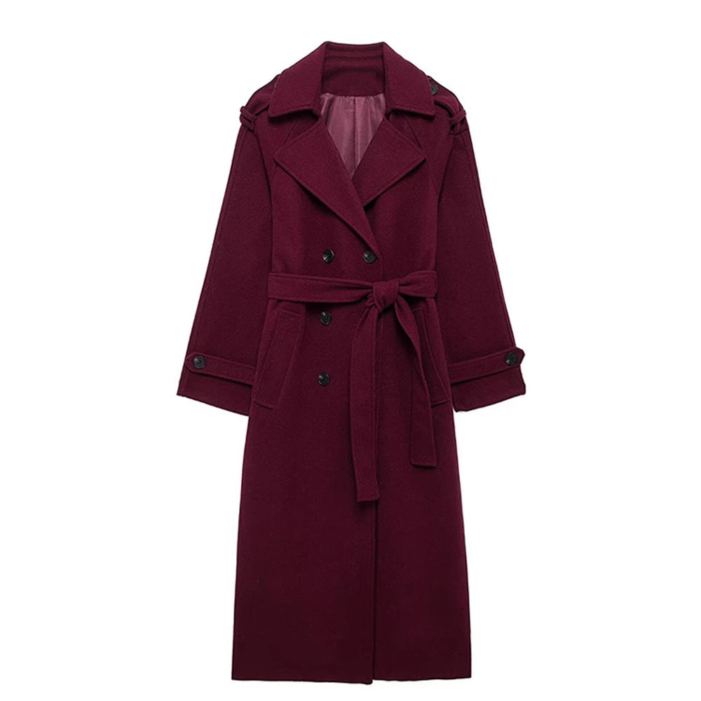 Damtrenchcoat i Ullblandning