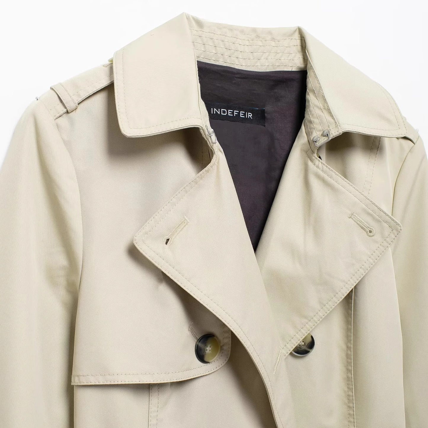 Retro Dubbeltknäppt Trenchcoat