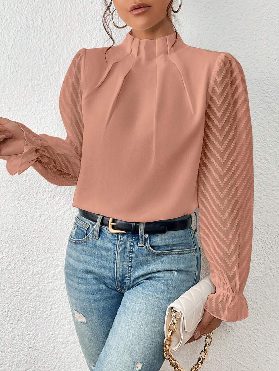 Luftig Volangärmad Top – Feminin, Bekväm & Perfekt för Vardagsstil
