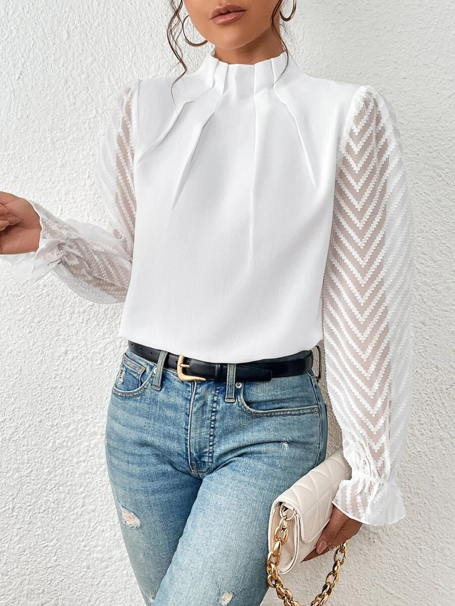 Luftig Volangärmad Top – Feminin, Bekväm & Perfekt för Vardagsstil