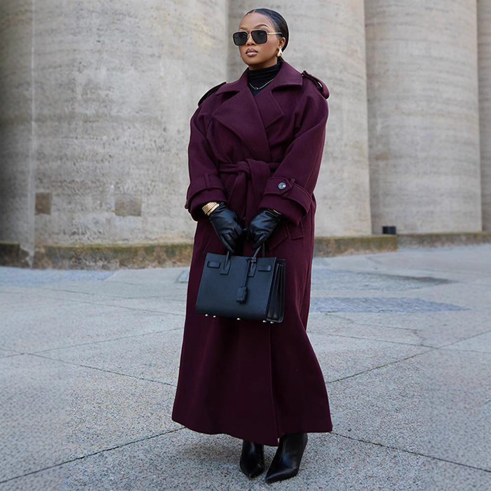 Damtrenchcoat i Ullblandning