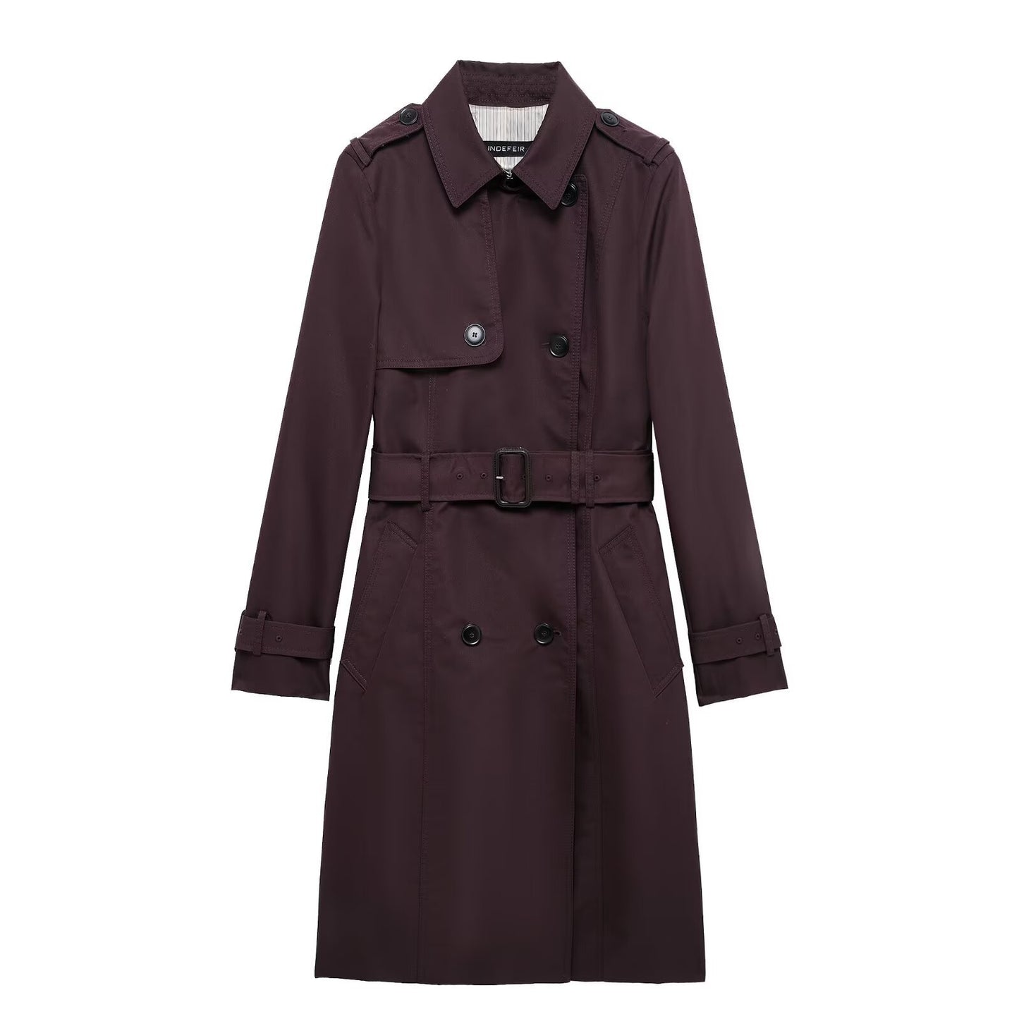 Retro Dubbeltknäppt Trenchcoat